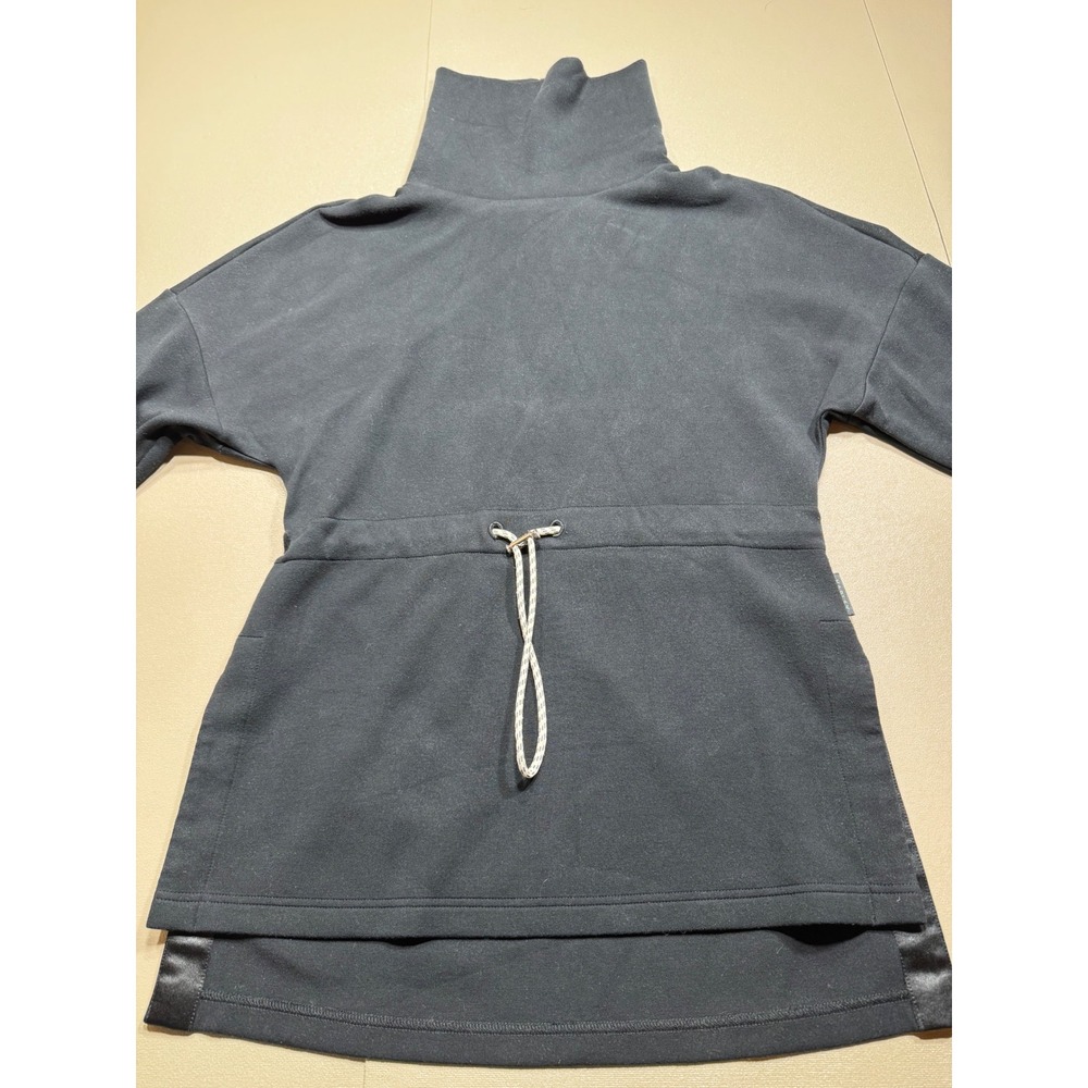 Varley Womens Small Black High Neck Drawstring Waist Sweatshirt Pullover Top
